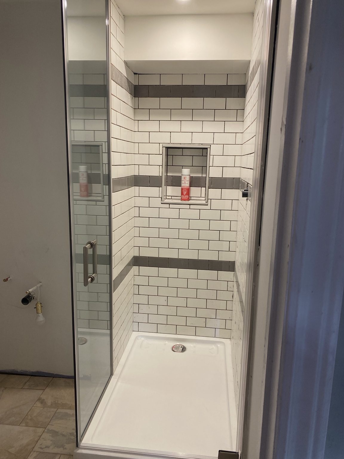 Tiled shower detail